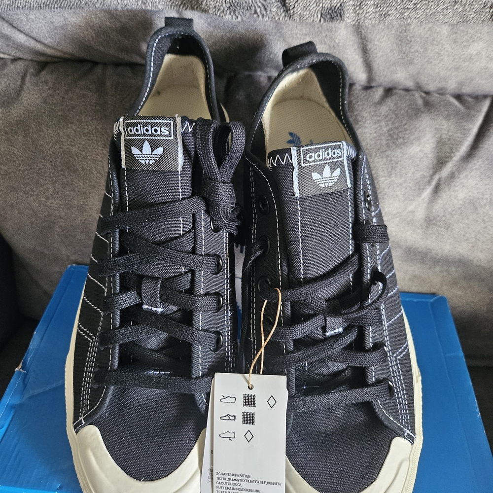 Adidas Black Canvas Sneakers with White Details